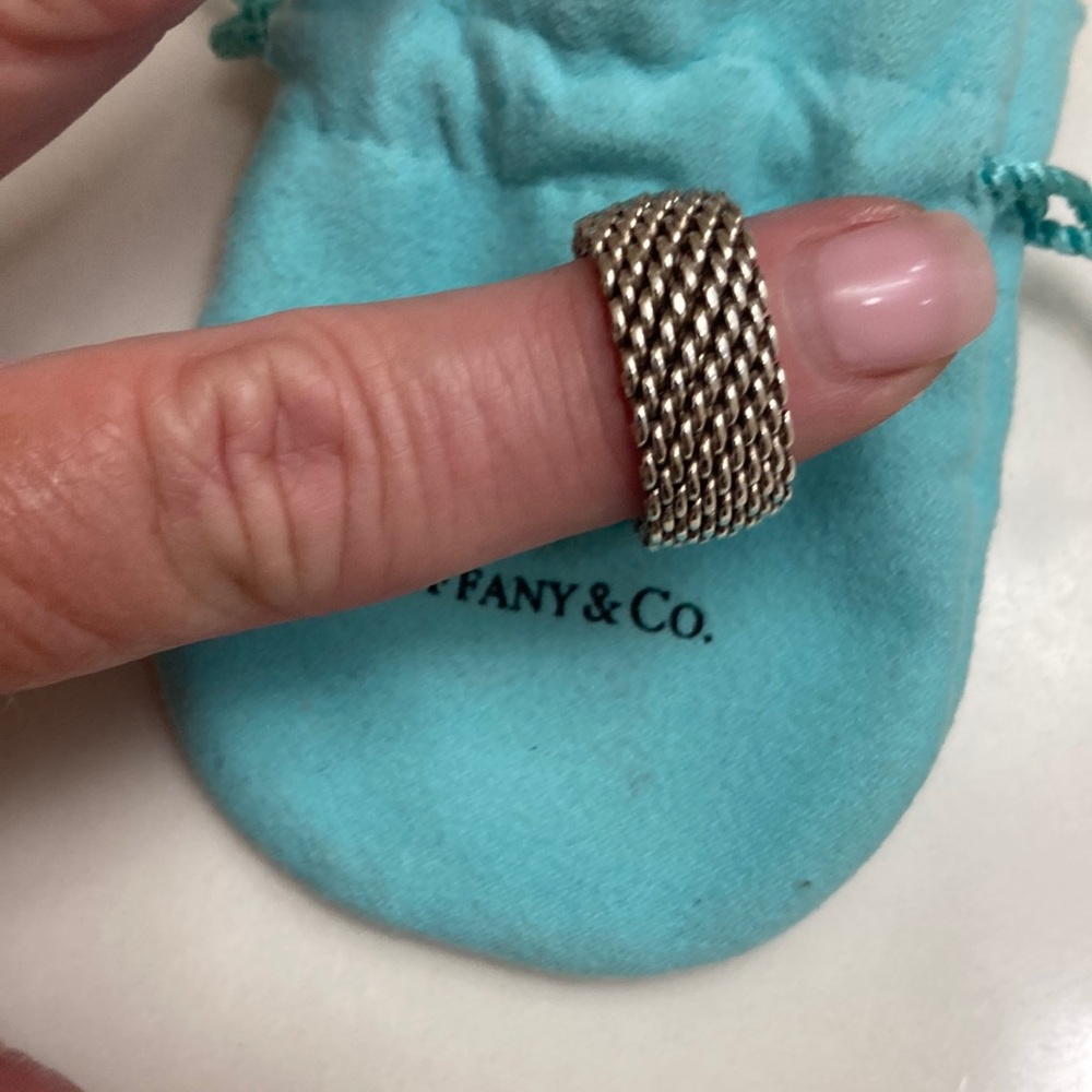 Tiffany silver mesh ring